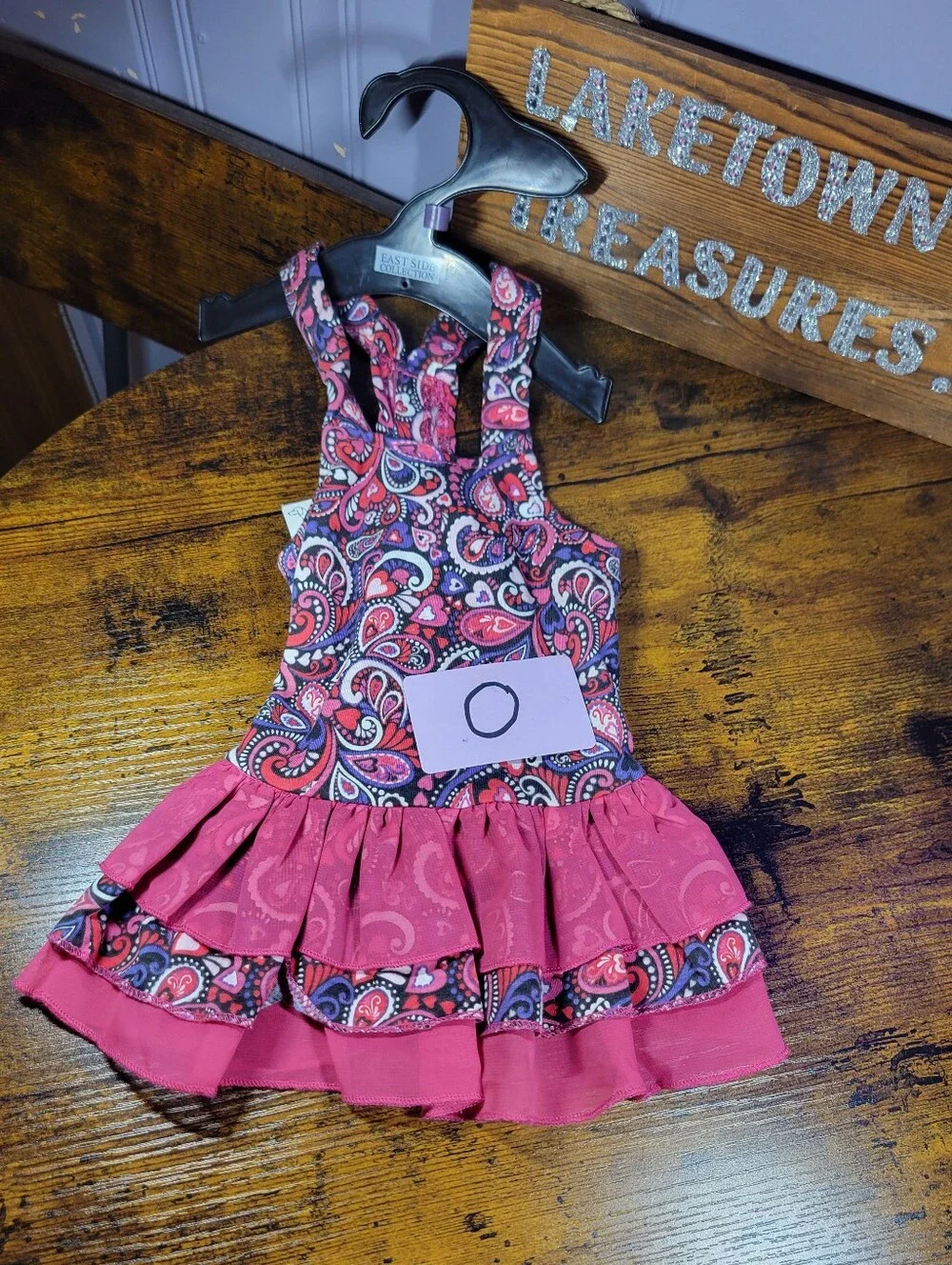 Eastside Collection Retro Paisley Pink Ruffle Sundress size small